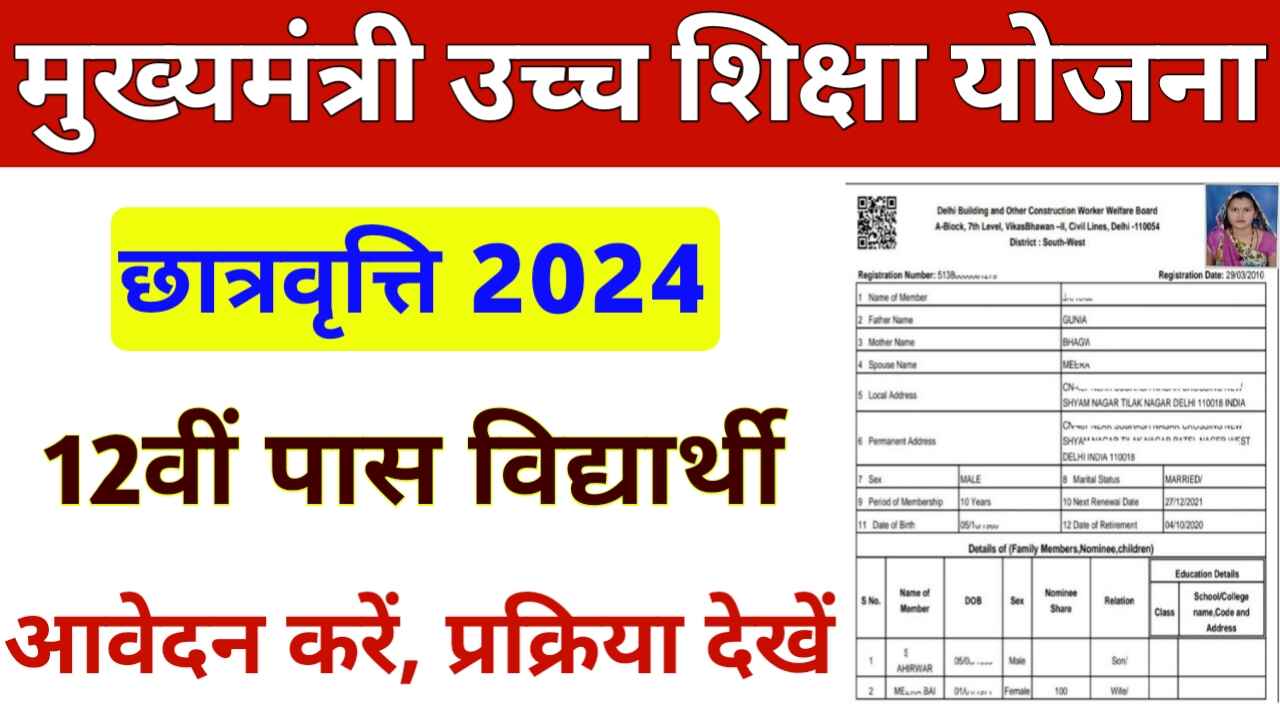 CM Higher Education Scholarship Scheme Uttarakhand 2024